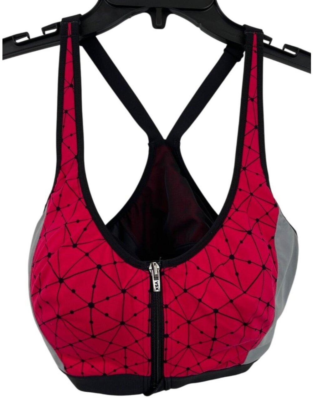Victoria Secret Sport Womens Size 36D Raspberry Red Front Zip Athletic Sport Bra